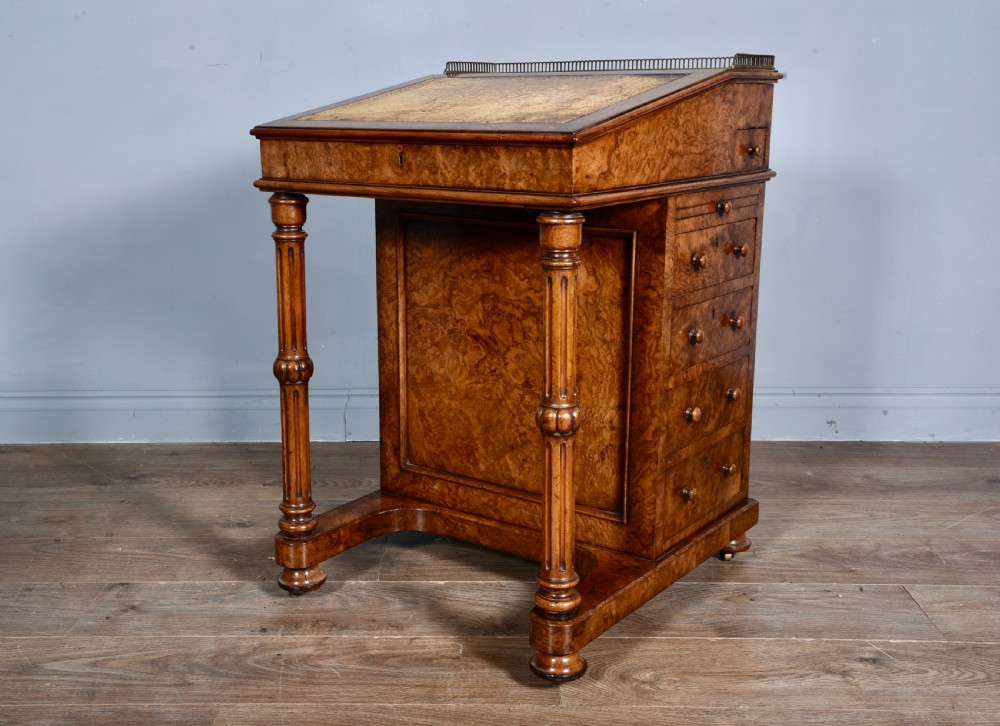 Antique walnut davenport 