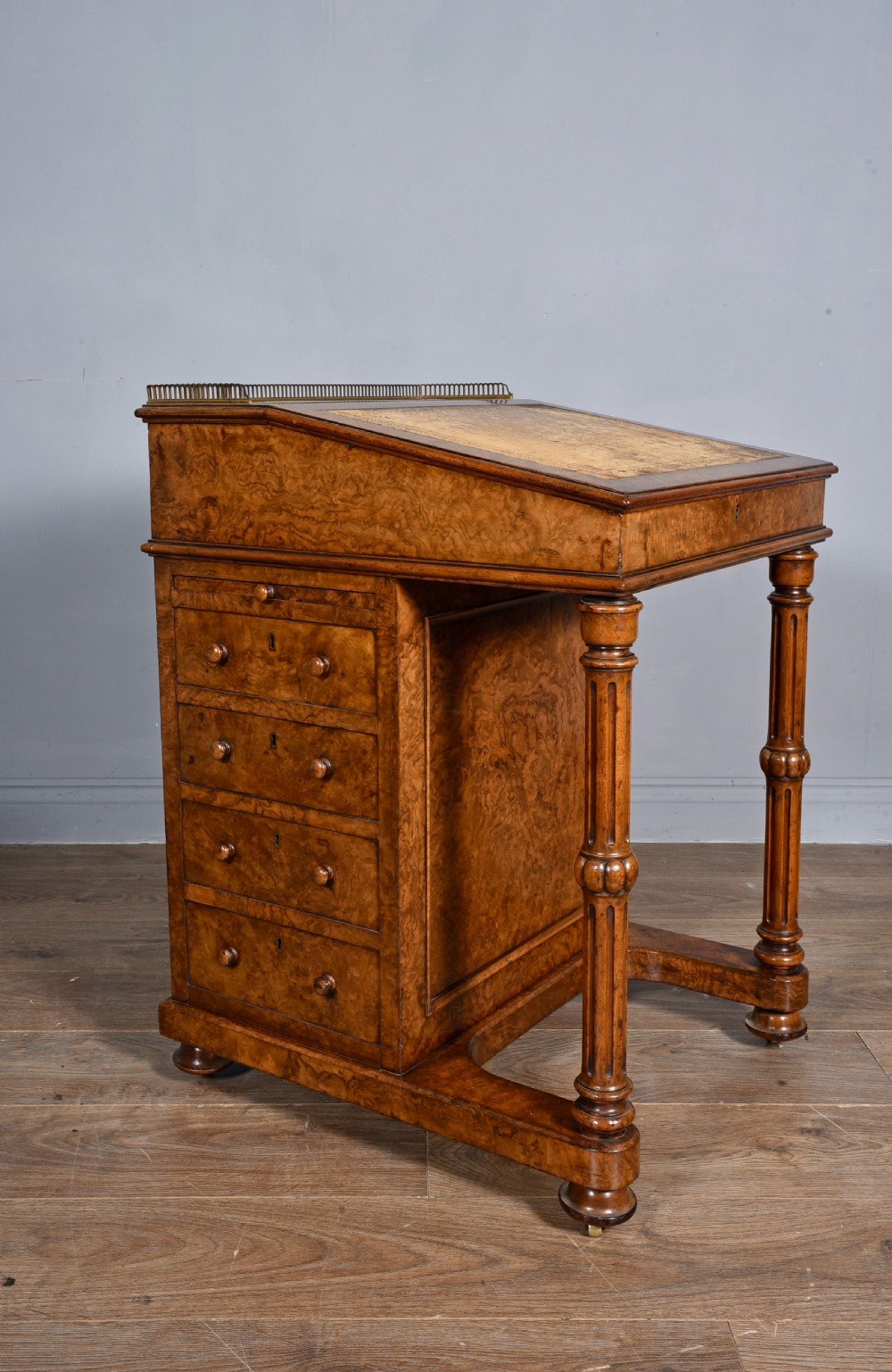 Antique walnut davenport  View II