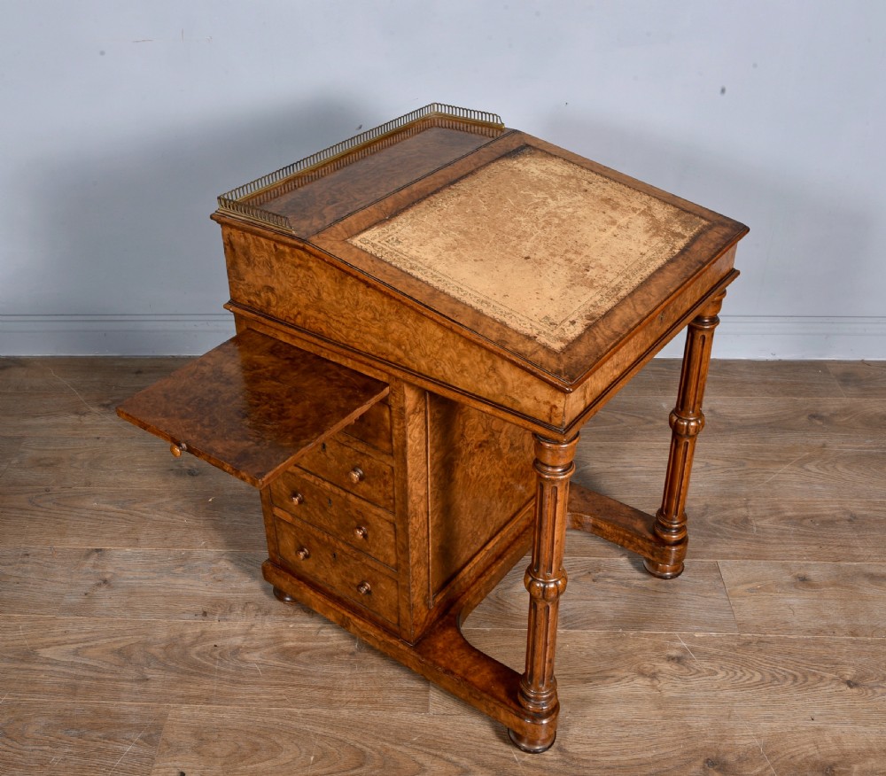 Antique walnut davenport  View V