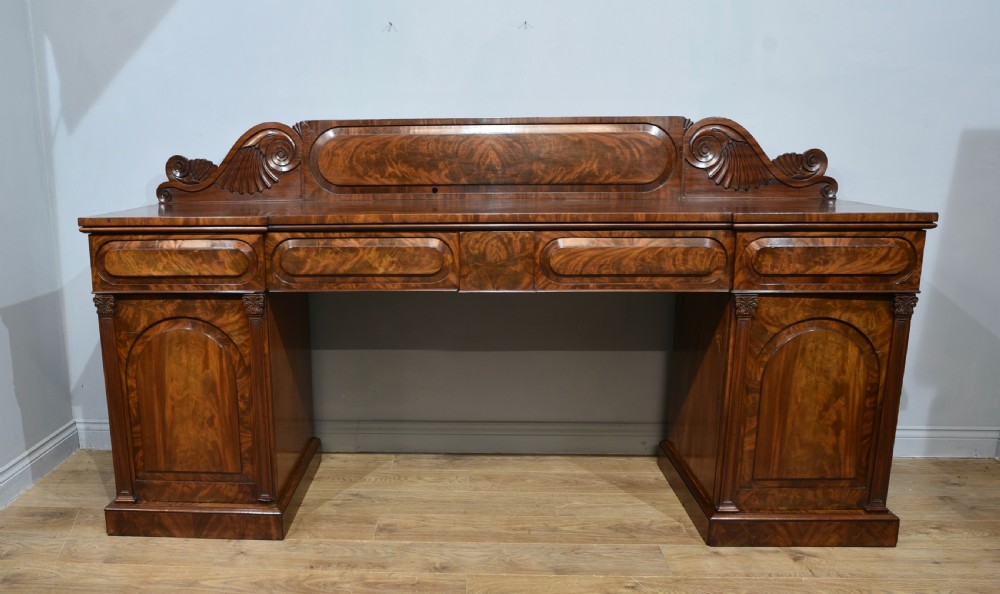Large late Regency mahogany pedestal sideboard 