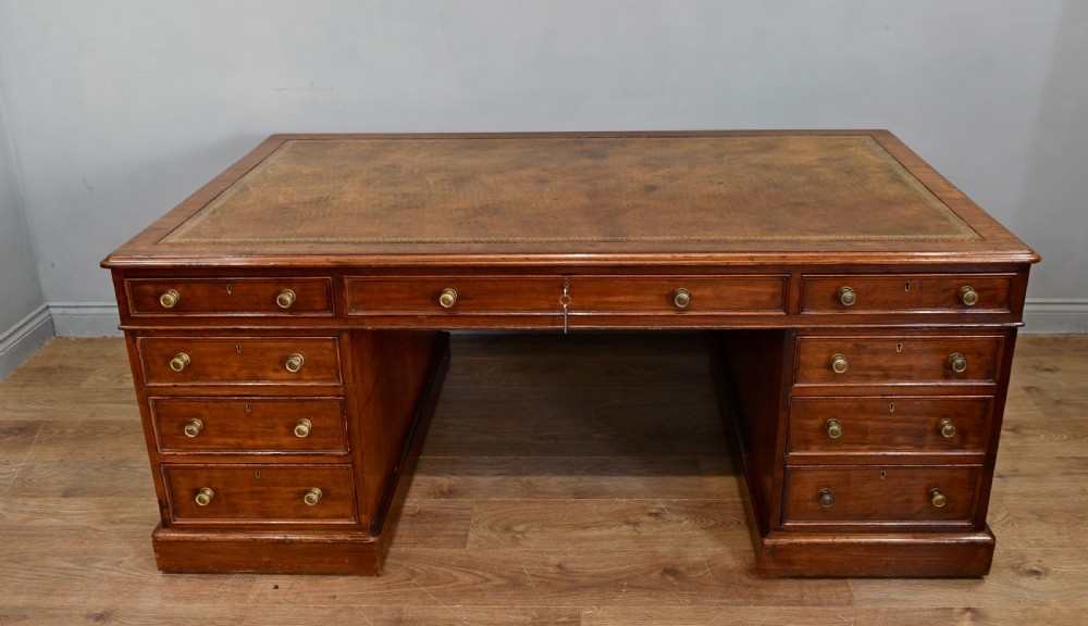 late Regency mahogany partners desk 