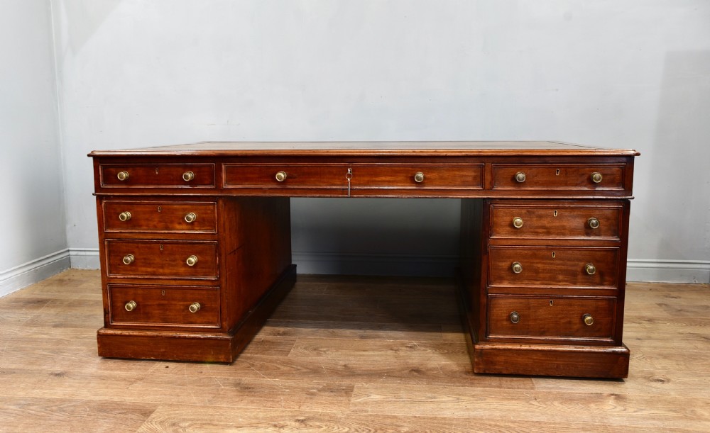 late Regency mahogany partners desk  View II