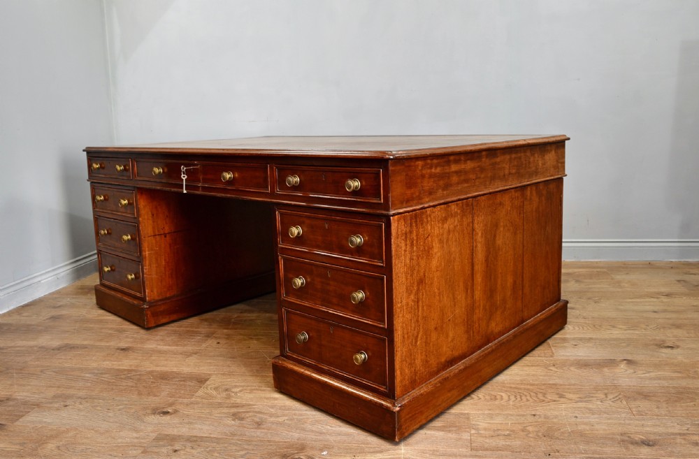 late Regency mahogany partners desk  View III