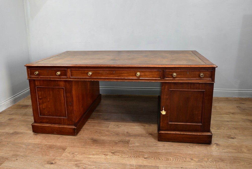 late Regency mahogany partners desk  View IV