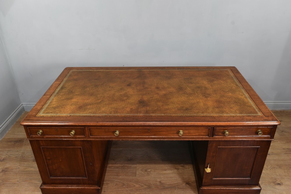 late Regency mahogany partners desk  View V