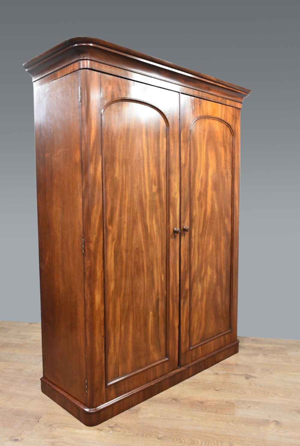 Antique Victorian mahogany double wardrobe  View II