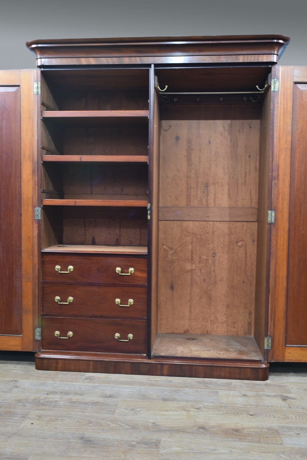 Antique Victorian mahogany double wardrobe  View IV