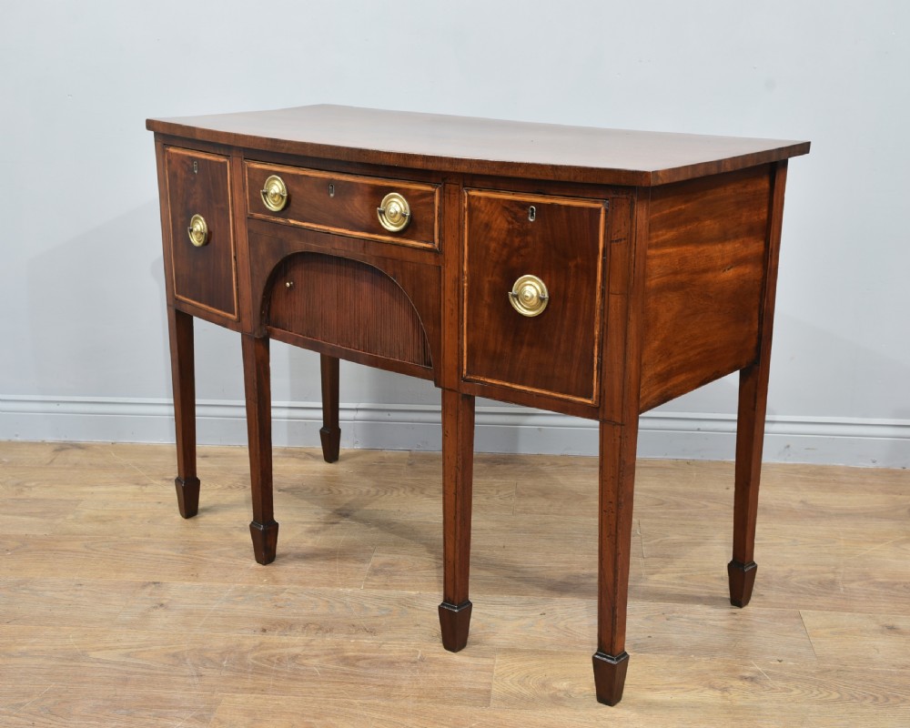 small Georgian mahogany bow front sideboard  View II