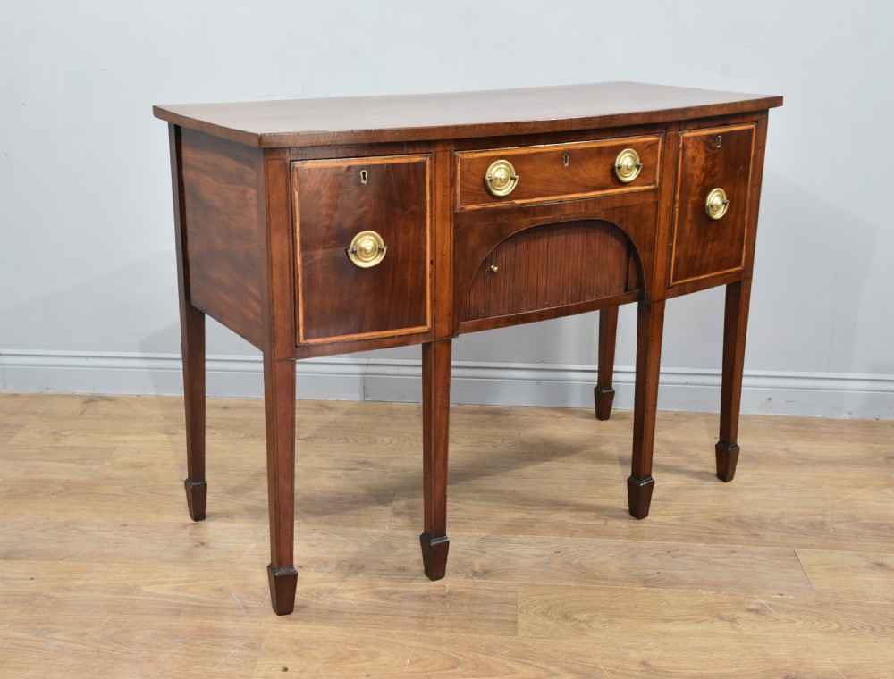 small Georgian mahogany bow front sideboard  View III