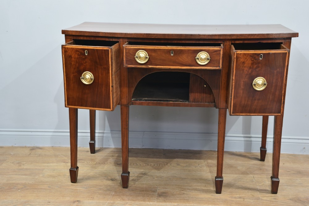 small Georgian mahogany bow front sideboard  View IV