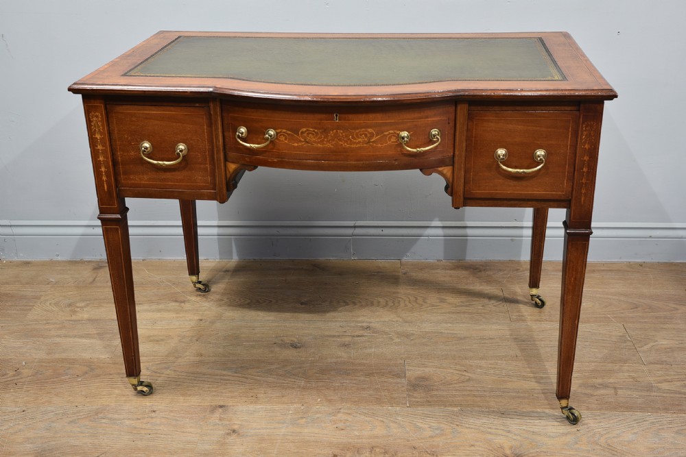 Antique inlaid mahogany writing desk 