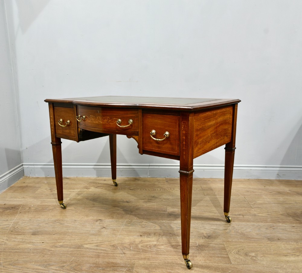 Antique inlaid mahogany writing desk  View II