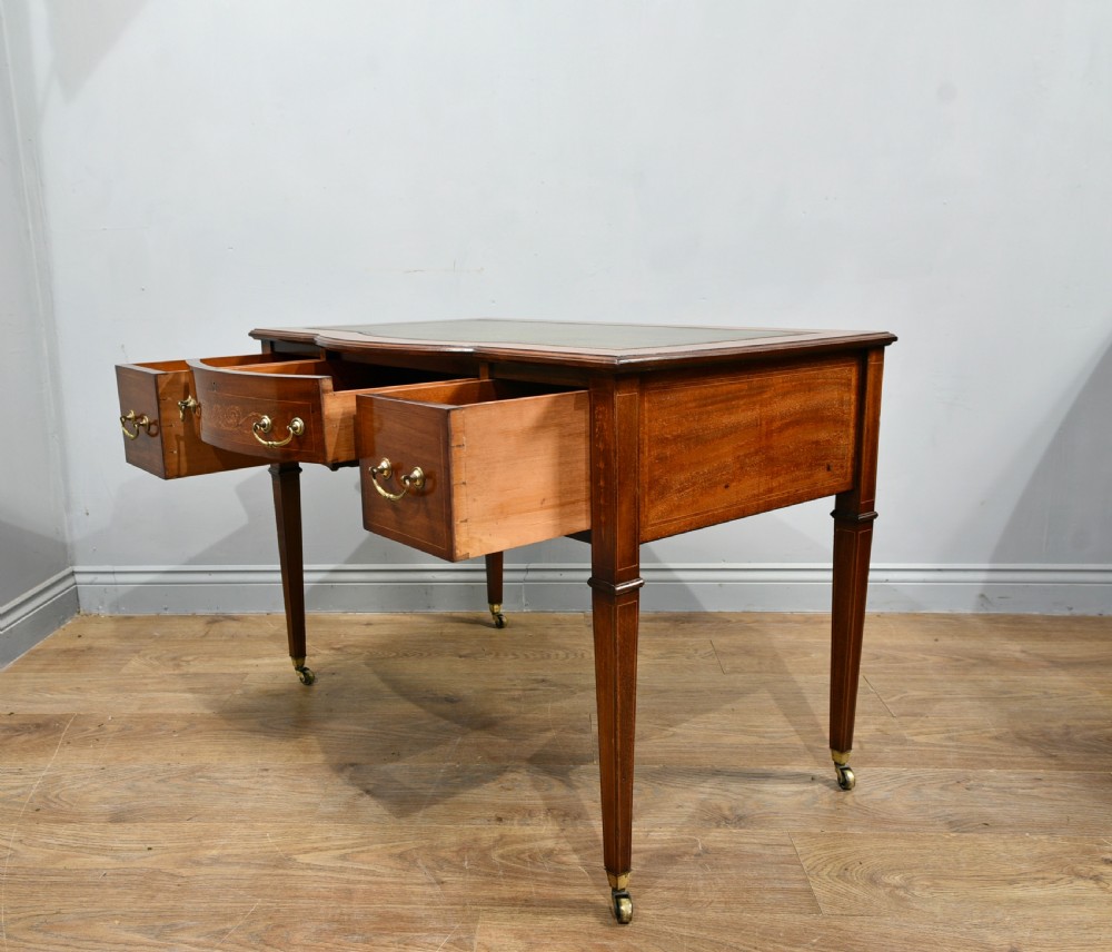 Antique inlaid mahogany writing desk  View III