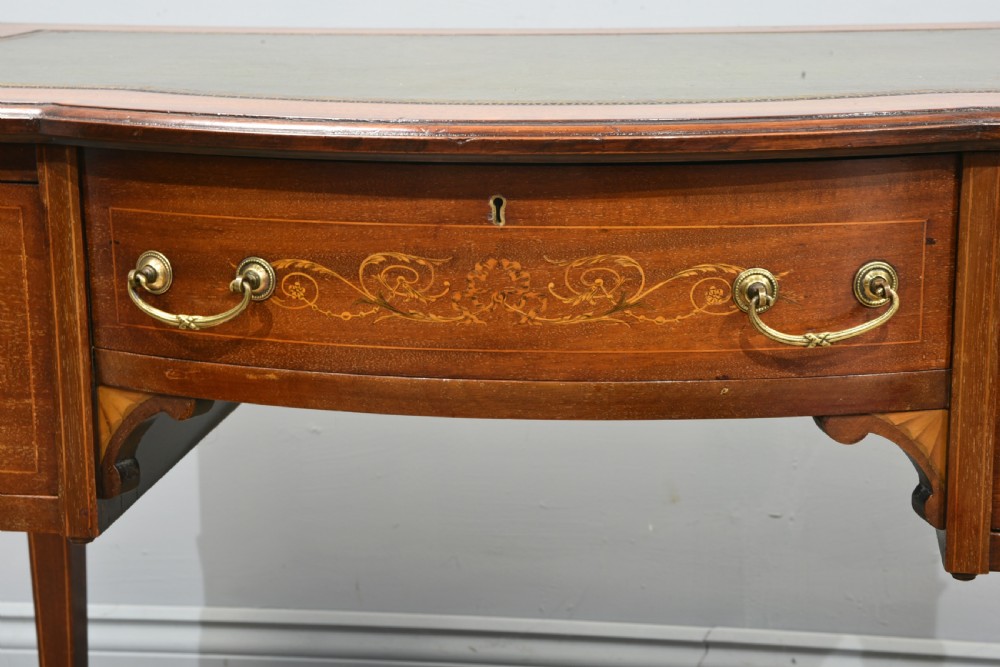 Antique inlaid mahogany writing desk  View VI