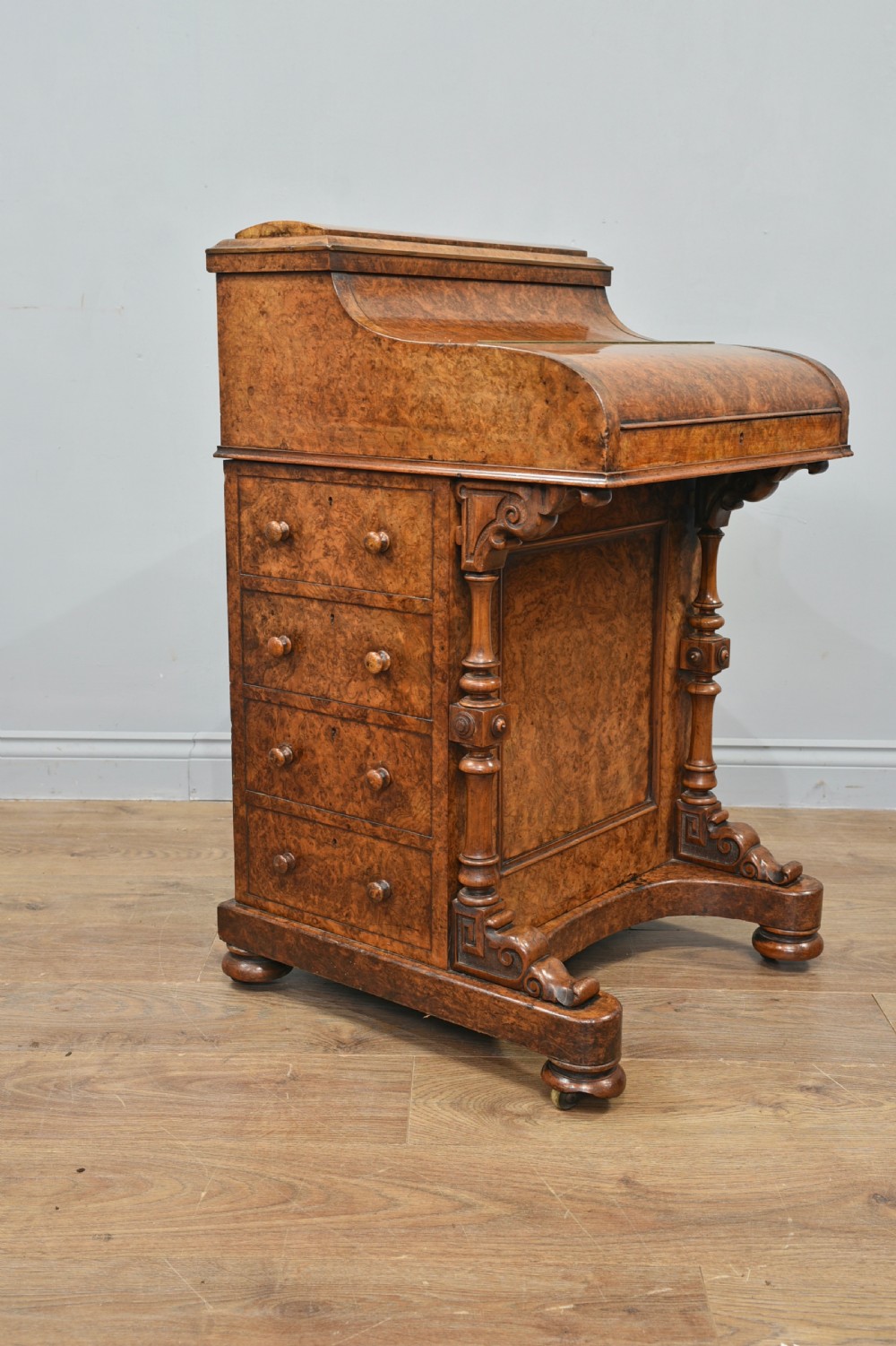 Victorian walnut piano top pop up davenport desk  View V