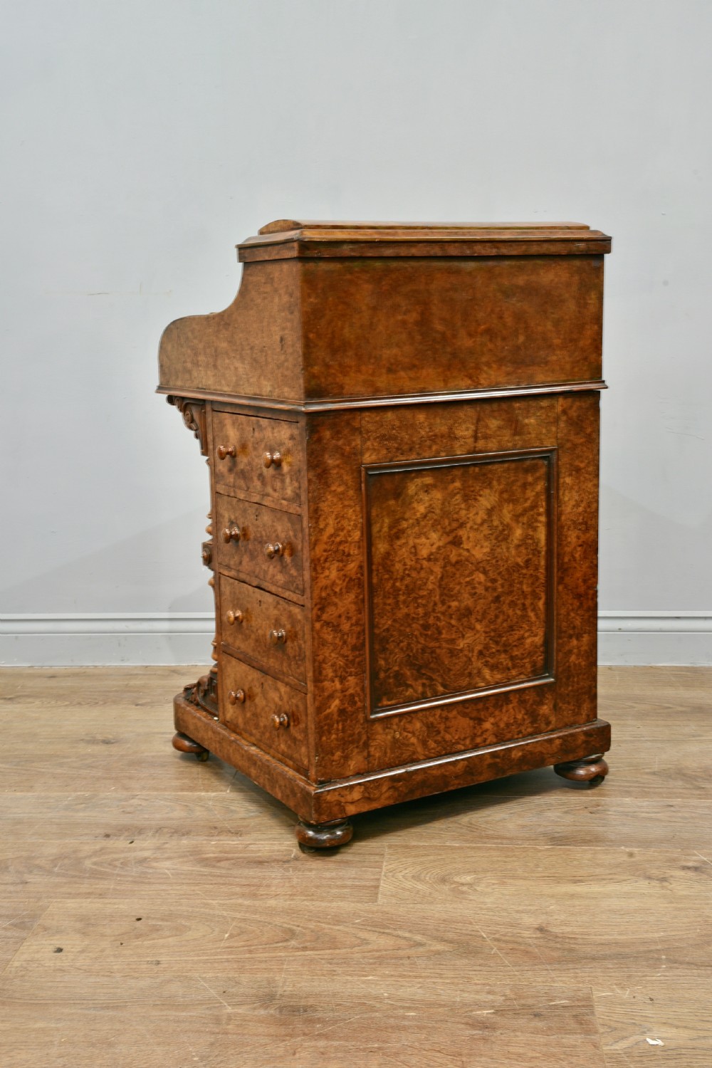 Victorian walnut piano top pop up davenport desk  View VII