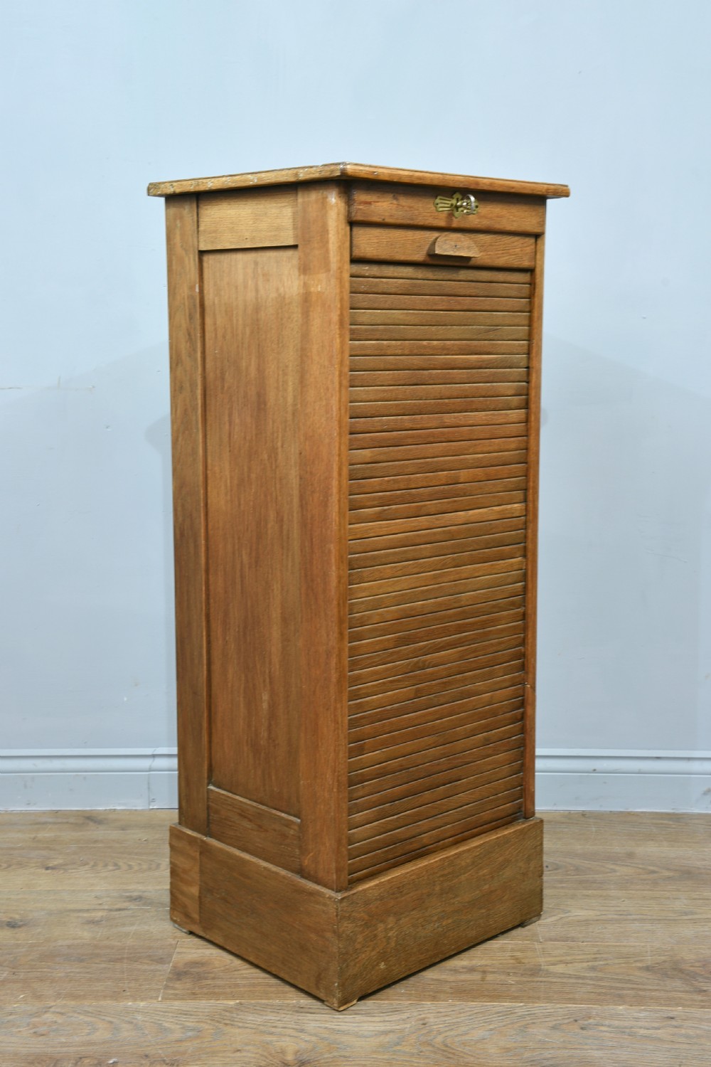 oak tambour front chest of filing drawers  View II