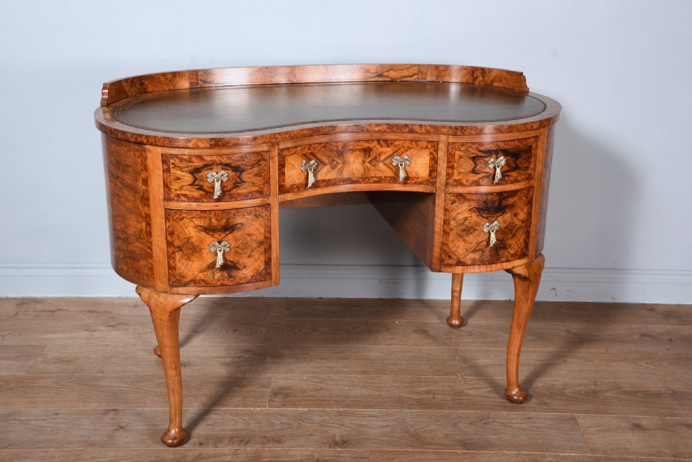 walnut kidney shape desk  View II