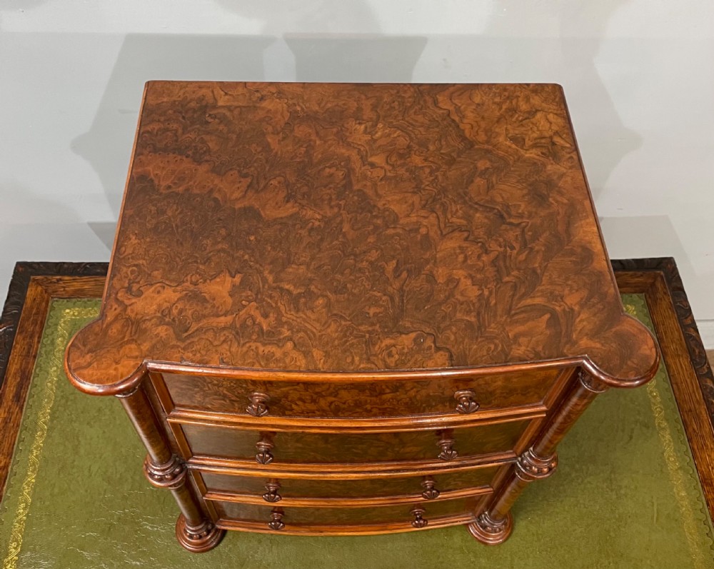 Antique small cabinet makers sample apprentice walnut chest of drawers  View VII