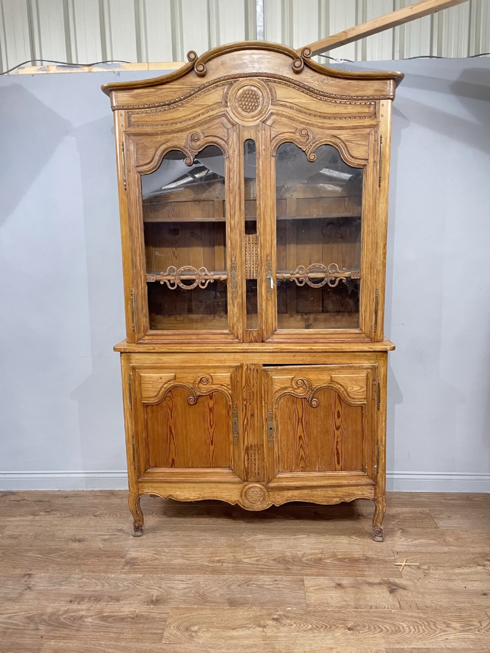 19th century French pine dresser cabinet 