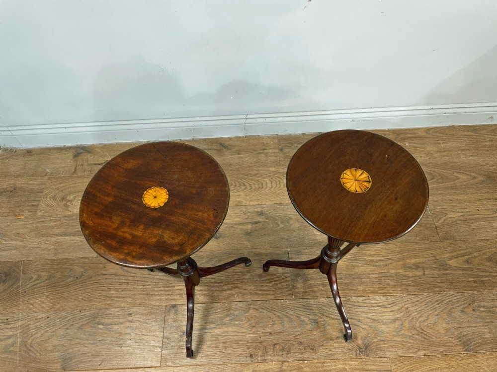 Matched pair of Georgian mahogany wine tables  View II