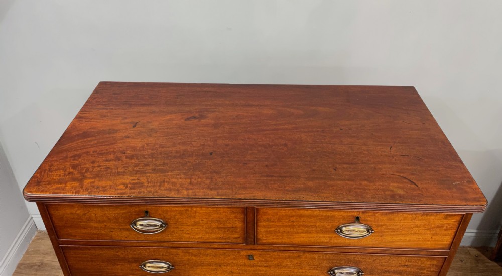 large Antique 19th century mahogany chest of drawers  View V