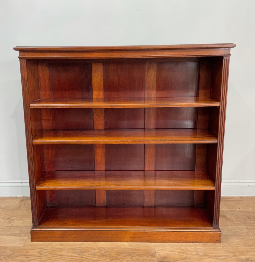 Antique mahogany open bookcase 