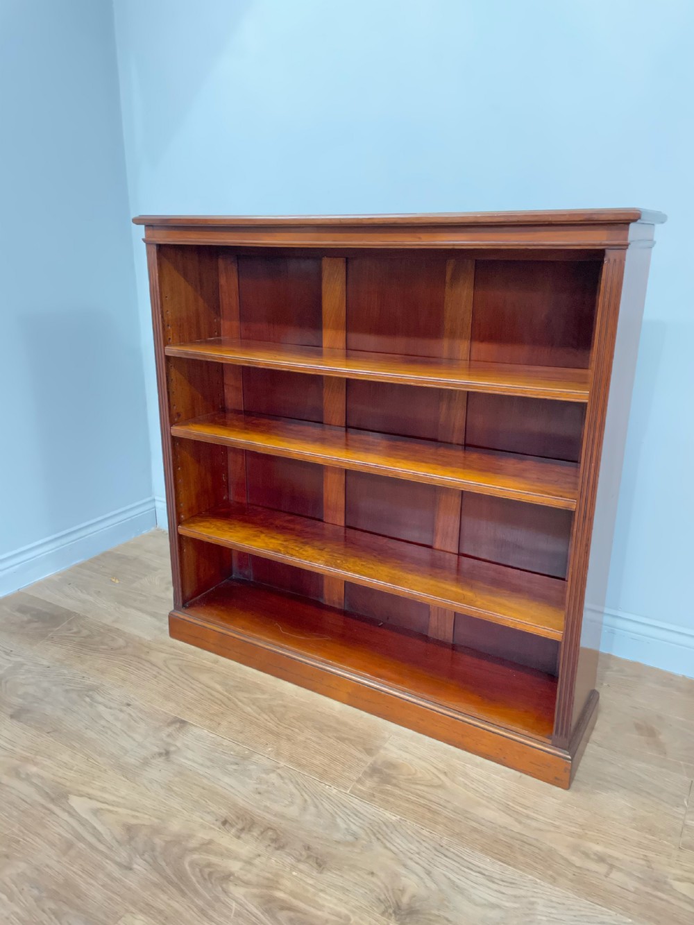 Antique mahogany open bookcase  View II