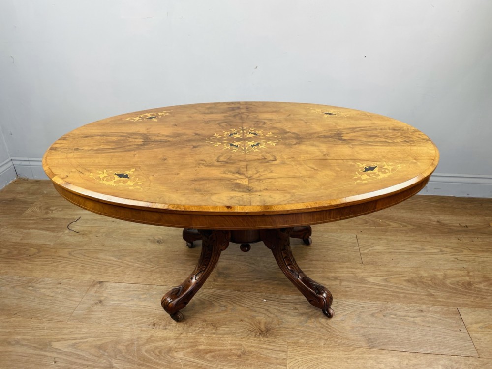 Antique Victorian walnut coffee table 