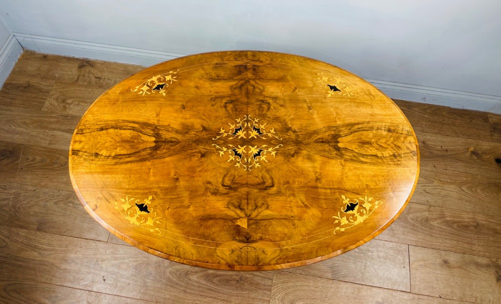 Antique Victorian walnut coffee table  View II