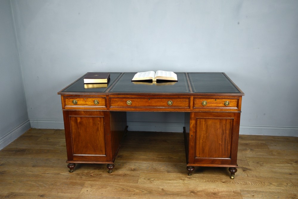 Victorian mahogany partners desk  View II