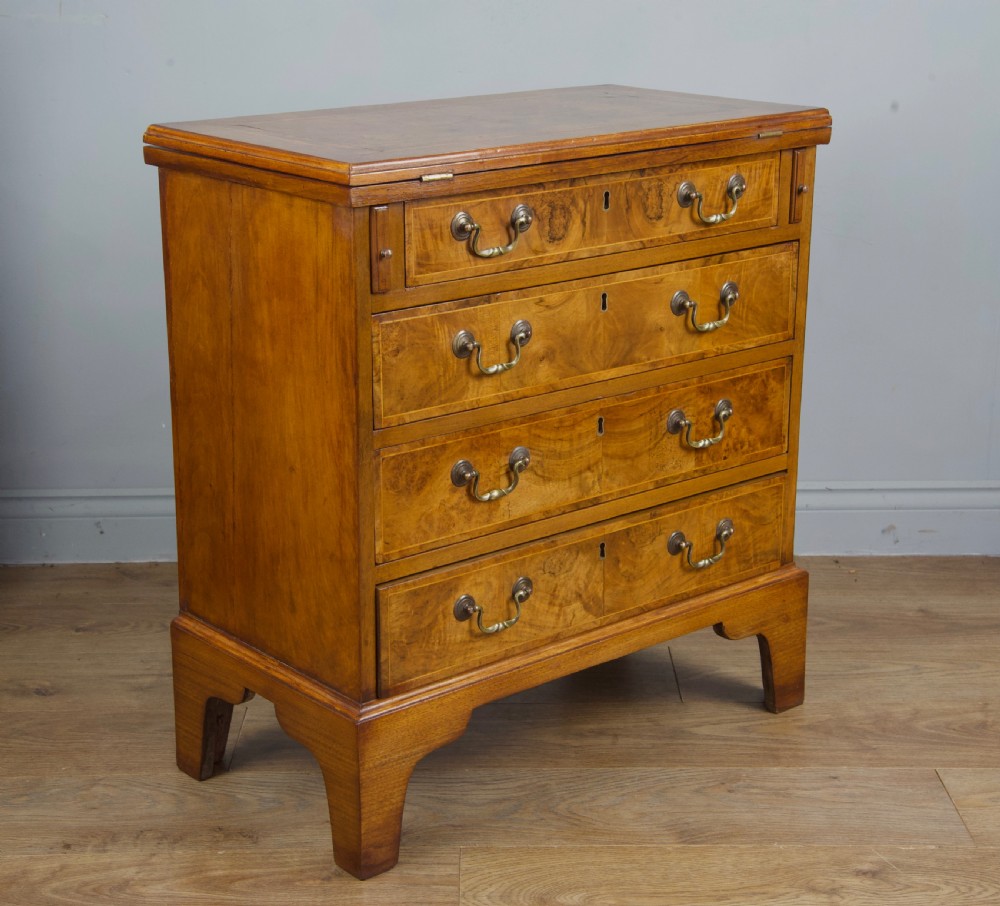 19th century walnut bachelors chest  View II