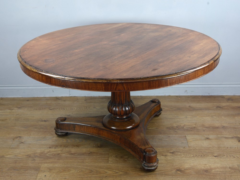 Regency rosewood dining table and six chairs  View III
