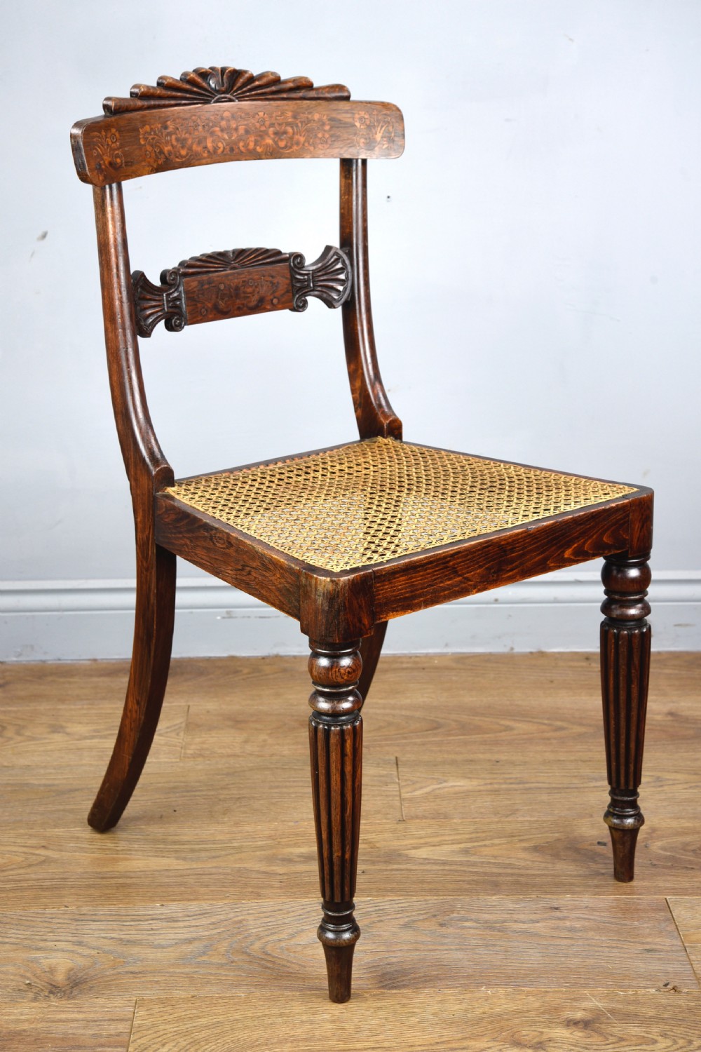 Regency rosewood dining table and six chairs  View VII