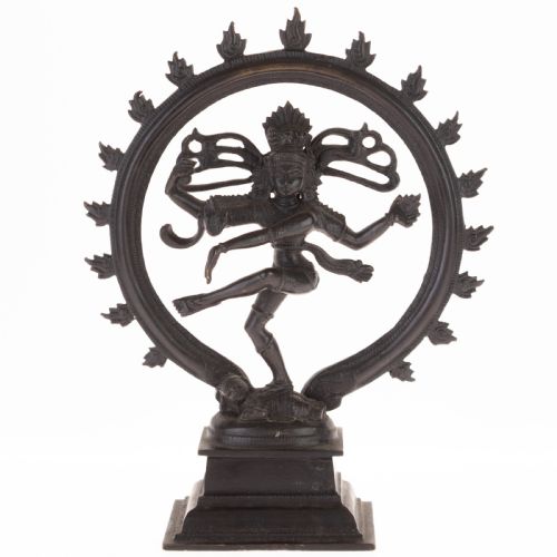 ANTIQUE BRONZE HINDU GOD NATARAJAN SHIVA SCULPTURE STATUE 