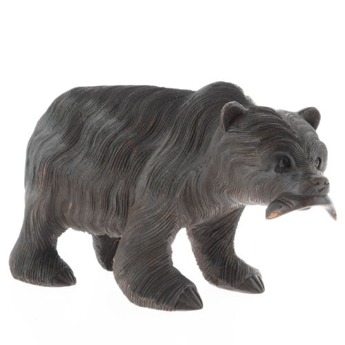 JAPANESE CARVED WOODEN HOKKAIDO AINU BEAR SCULPTURE 

