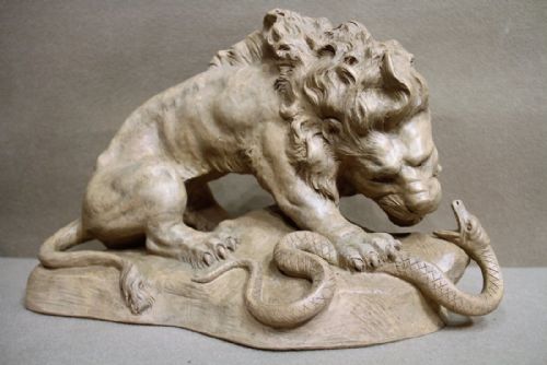 A Terracotta Study of a Lion
