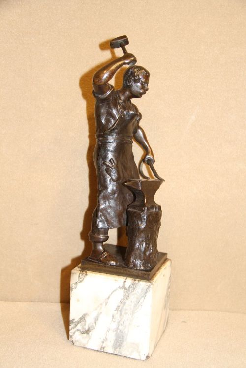 A Bronze Study of a Blacksmith