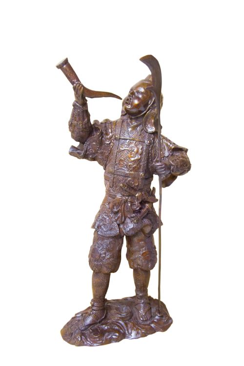 A Chinese Bronze Study of a Japanese Warrior