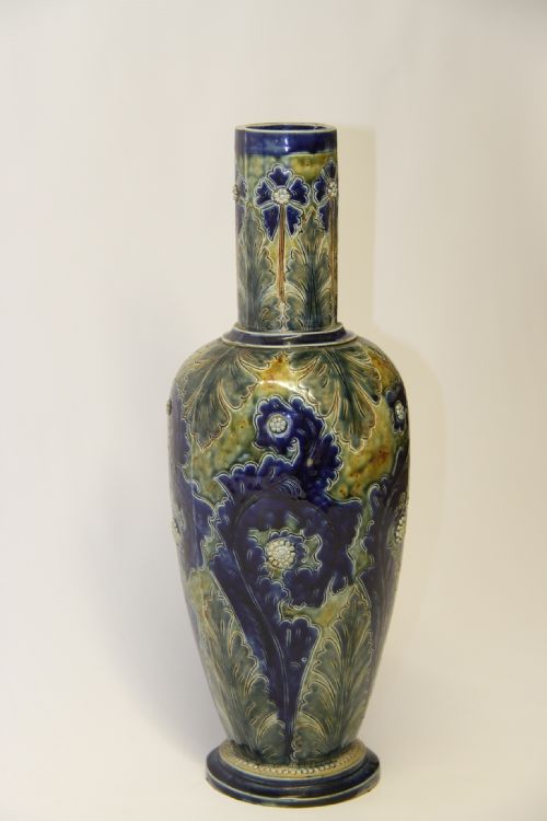 A Rare Large C.j.c. Bailey Fulham Salt Glazed Stoneware Pottery Vase.