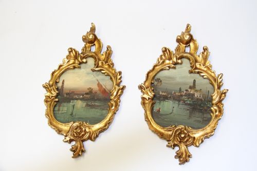 A Decorative Pair of Venetian Oil Paintings