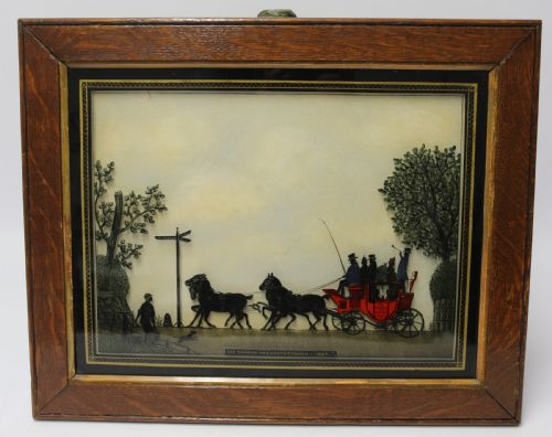 A Superb Early 19th Century Reverse Painting on Glass