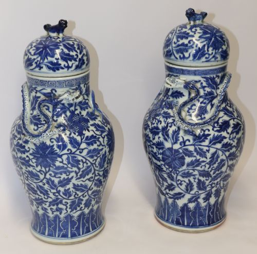 A Pair of Chinese Pottery Ginger Jars