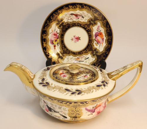 A Superb Coalport Georgian Tea Pot and Stand