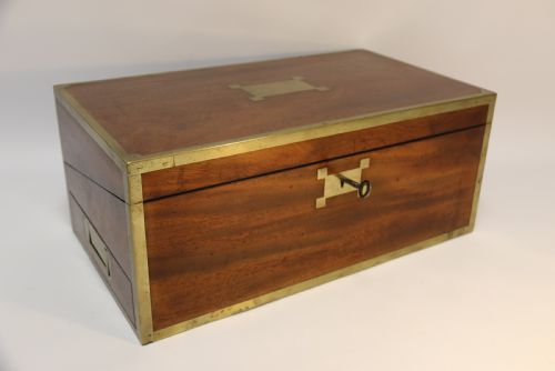 fig 1. English early 19th C Brass Mounted Campaign Writing Box