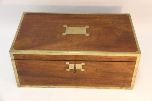 fig 2. English early 19th C Brass Mounted Campaign Writing Box