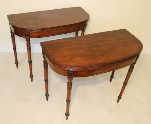 A Rare Pair of Regency Mahogany Card Tables
