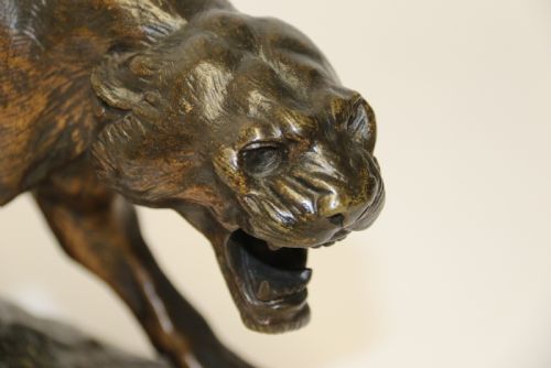 fig 1. Early 20th century Bronze Panther by T Cartier