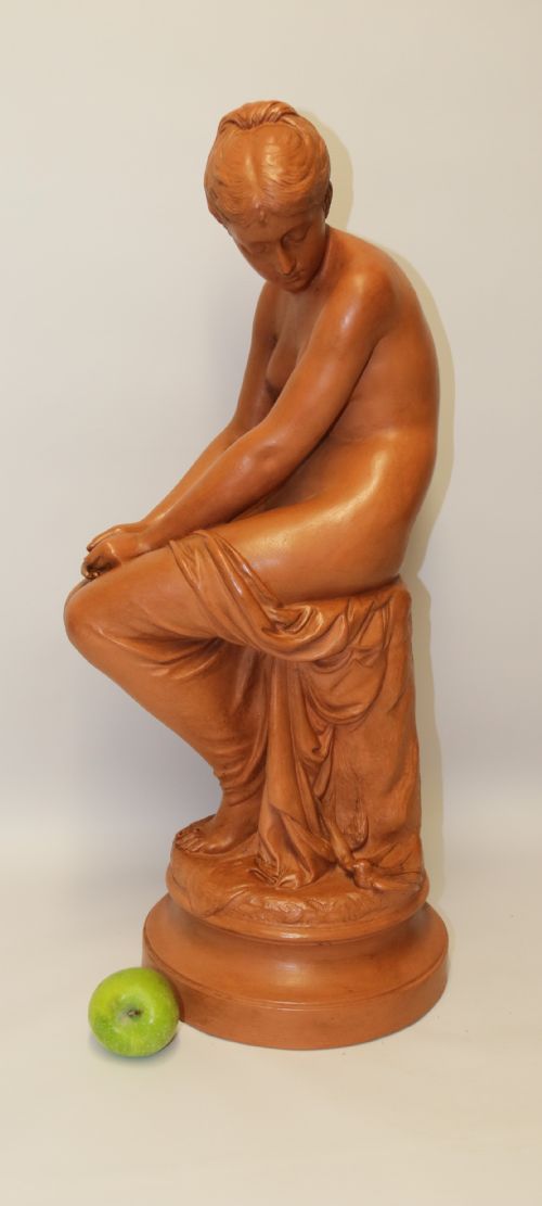 A Large 19th C Terracotta Figure by Auguste Peiffer