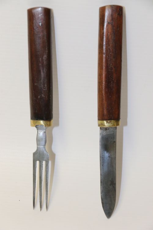 An Early 19th C English Military Campaign Knife and Fork Set